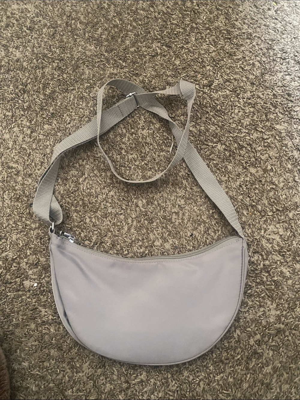 Everyday Crescent Shoulder Bag in Light Gray